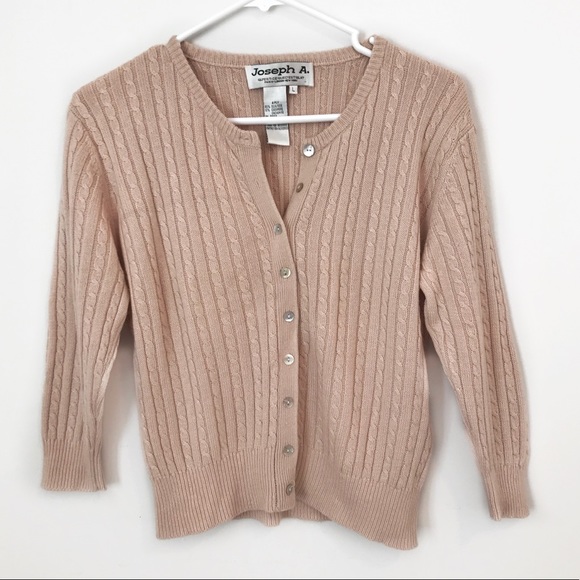 Joseph A Sweaters - Joseph A Silk and Cashmere Button Cardigan